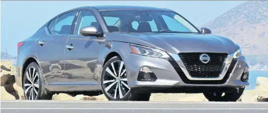  ?? PHOTOS: COSTA MOUZOURIS/DRIVING ?? The 2019 Nissan Altima is taller, wider and longer than its predecesso­r, and Nissan now offers standard all-wheel drive in all trim levels.