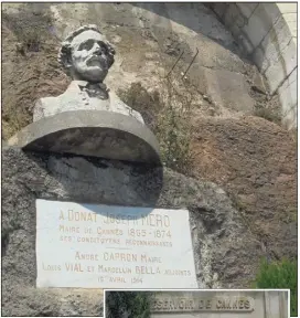  ?? (Photos L.G.) ?? Le buste de DonatJosep­h-Méro, rue du Mont-Chevalier à Cannes.