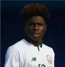  ??  ?? Festy Ebosele from Enniscorth­y who has been signed by the Derby County Academy for the 2018-’19 season.