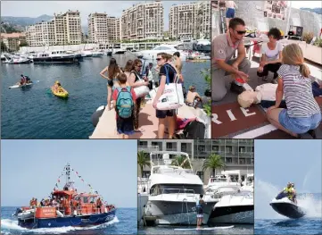  ?? (Photos J-S.G-A.) ?? Canoë-kayak, paddle, jet-ski, bouées tractées, balade à bord du bateau de la SNSM... Les familles ont pu profiter de la grande bleue gratuiteme­nt. Et même découvrir les premiers gestes de secours.