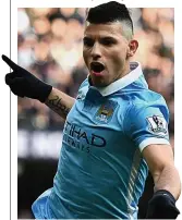  ??  ?? Double trouble: Sergio Aguero