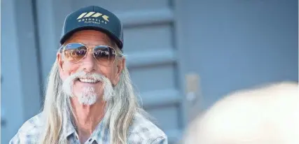  ?? PHOTOS BY BRIANNA PACIORKA/NEWS SENTINEL ?? Country music songwriter and performer Dean Dillon smiles during the unveiling of his Tennessee Music Pathways marker.