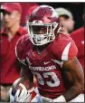  ??  ?? NWA Democrat-Gazette/ CHARLIE KAIJODavid Williams, who led Arkansas with 867 all-purpose yards in his only season with the Razorbacks, was drafted in the seventh round by the Denver Broncos on Saturday.