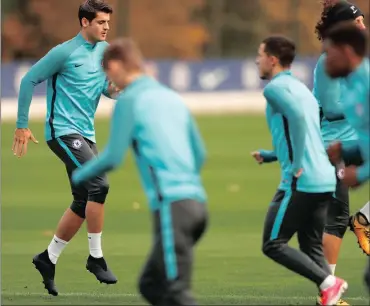  ?? Picture: ACTION IMAGES ?? READY FOR ACTION: Chelsea’s Alvaro Morata at training yesterday.
