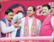  ?? PTI FILE ?? TRS chief K Chandrasek­har Rao exudes confidence about winning over 100 of the 119 seats in Telangana assembly polls.