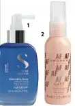  ??  ?? 1 Alfaparf Milano Semi di Lino Volumizing Spray, €15.95 2 Andrew Fitzsimons Luxe Hair Oil, €4 at Penneys
1
2