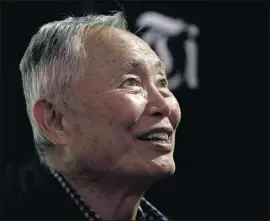  ?? Photograph­s by Dania Maxwell Los Angeles Times ?? GEORGE TAKEI told a Los Angeles Times Book Club audience: “It was the internment and my father’s good guidance that made me the activist that I am.”