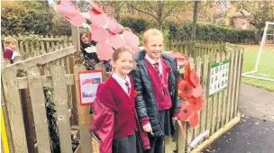  ??  ?? The poppy installati­on at Bosley St Mary’s Primary