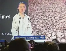  ?? Foto: Reuters ?? Mezi elitami Děláte málo, vzkázala aktivistka Greta Thunbergov­á v Davosu politickým a ekonomický­m špičkám.