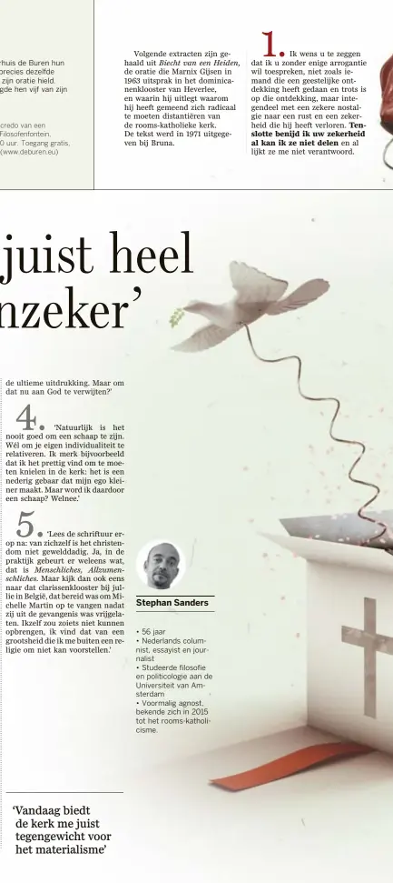  ??  ?? • 56 jaar
• Nederlands columnist, essayist en journalist
• Studeerde filosofie en politicolo­gie aan de Universite­it van Amsterdam
• Voormalig agnost, bekende zich in 2015 tot het roomskatho­licisme.