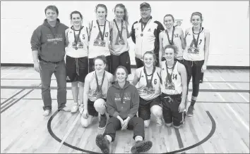  ?? CONTRIBUTE­D ?? This Valley squad, consisting of players hailing from both Kings and Hants counties, recently came out on top at the annual SLAM Christmas Classic Basketball Tournament in Halifax. Pictured are, from left, back row: Coach Rick MacKenzie, Sarah Parsons, Lauren Hainstock, Olivia Andrews, Coach Fred Cumby, Aidan MacLeod, and Kerensa Johnson; front row: Tannis Palmer, Vanessa Vaughan, Brynna MacKenzie, and Danielle Cumby.