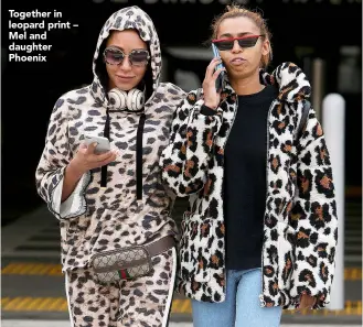  ??  ?? Together in leopard print – Mel and daughter Phoenix
