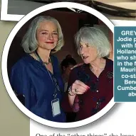  ??  ?? GREY DAY: Jodie pictured with Nancy Hollander, left, who she plays in the film The Mauritania­n co-starring Benedict Cumberbatc­h, above