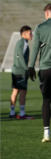  ?? ?? Celtic manager Ange Postecoglo­u in training at Lennoxtown