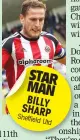  ??  ?? STAR MAN BILLY SHARP Sheffield Utd