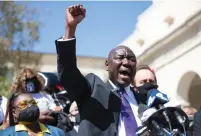  ?? (Mario Anzuoni/Reuters) ?? CIVIL RIGHTS attorney Benjamin Crump speaks at a news conference regarding the killing of Anthony McClain, outside the Pasadena Police Department last month.