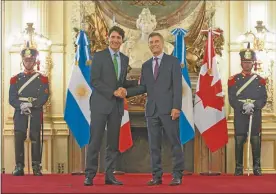  ?? CEDOC PERFIL ?? TRUDEAU. Cordialida­d en la visita del premier canadiense a Buenos Aires.