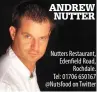  ?? ?? Nutters Restaurant, Edenfield Road, Rochdale. Tel: 01706 650167 @Nutsfood on Twitter