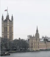  ??  ?? Respect The union flag flies at half mast at the Houses of Parliament after the horrifc attack last week