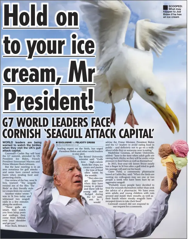  ??  ?? ■ SCOOPED: What may happen to Joe Biden if he has an ice cream