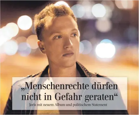  ?? FOTO: KLAUS SAHM ?? Der 28-jährige Joris will seine Bühne nutzen und Haltung zeigen: „Egal welches Geschlecht oder welche Hautfarbe wir haben, wir sind alle eins und gleich.“