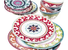 ?? TARGET ?? Target is selling suzani-patterned kitchen items including plates and bowls. A four-piece set of salad plates sells for C$17.04.
