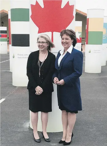  ?? — TWITTER FILES ?? B.C. Environmen­t Minister Mary Polak and Premier Christy Clark at COP 21 Climate Change Conference in Paris in November.