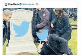  ?? Twitter ?? Tuit irónico de Musk el jueves sobre la posible caída de Twitter