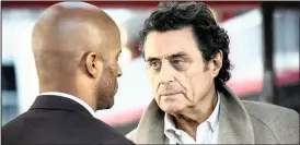  ??  ?? OH GOD, WHAT HAVE I GOTTEN MYSELF INTO: Ricky Whittle (above left and main picture) plays Shadow Moon and Ian McShane is Mr. Wednesday in the drama fantasy, American Gods.