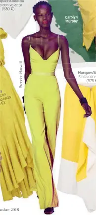  ??  ?? Marques’Almeida Top con volante (530 €). ssy Helle docon Vestidrap eado te €). esco1.780 ( Carolyn Murphy Marques’Almeida Falda con volante (575 €).