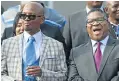  ??  ?? Bongani Mkongi, left, is said to have been given a ‘dressing-down’ by Minister of Police Fikile Mbalula, right.