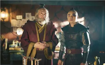  ?? NETFLIX ?? Paul Sun-Hyung Lee, left, as Iroh and Dallas Liu as his nephew Prince Zuko star in “Avatar: The Last Airbender.”