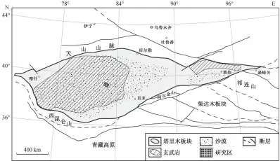  ??  ?? 图 1 塔里木盆地大陆溢流玄­武岩地质简图及研究区­位置[30] Fig. 1 Sketch geological map of the continenta­l flood basalt in Tarim basin and the location of the study area[30]