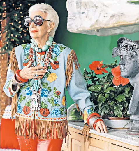  ??  ?? ‘Getting older ain’t for sissies’: American designer Iris Apfel is a fashion icon at the age of 96