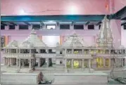  ?? AFP ?? ■
A model of the proposed Ram temple displayed at Karsevakpu­ram campus in Ayodhya on Tuesday.