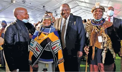  ?? Picture: GCIS ?? President Cyril Ramaphosa leads Freedom Day celebratio­ns at the Kees Taljaard Stadium in Middelburg, Mpumalanga, yesterday.