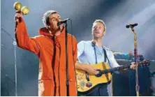  ??  ?? Liam Gallagher e Chris Martin al One Love