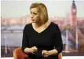  ?? PICTURE: REUTERS ?? OFFICIAL WARNING: UK Home Secretary Amber Rudd speaks on the BBC’s Andrew
Marr Show yesterday.