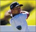  ?? CHASE STEVENS — THE ASSOCIATED PRESS ?? Xander Schauffele tees off at the first hole during the second round of the CJ Cup on Friday. He has a three-shot lead.