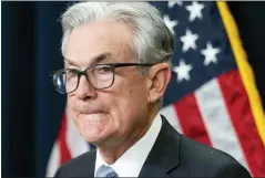  ?? JACQUELYN MARTIN — THE ASSOCIATED PRESS ?? Federal Reserve Chairman Jerome Powell attends a news conference following an Open Market Committee meeting, at the Federal Reserve Board Building, last week in Washington.