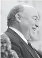  ?? SEAN KILPATRICK/THE CANADIAN PRESS ?? Northwest Territorie­s Premier Bob McLeod stands as he is acknowledg­ed in the House of Commons on Parliament Hill on Wednesday.