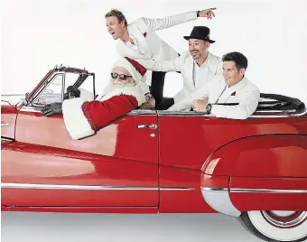  ?? COURTESY OF THE TENORS ?? The Tenors — with special guest Santa Claus, left, Fraser Walters, Clifton Murray and Victor Micallef — bring their Santa’s Wish tour to Hamilton’s FirstOntar­io Concert Hall on Dec. 20.