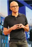  ??  ?? Microsoft-CEO Satya Nadella hatte auf der Build 2017 jede Menge Nachrichte­n dabei.