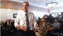 ??  ?? FLORENCE, South Carolina: Republican presidenti­al candidate, former Florida Gov Jeb Bush, speaks during a campaign stop Tuesday. Bush called the struggle against the Islamic State group “the war of our time”. — AP