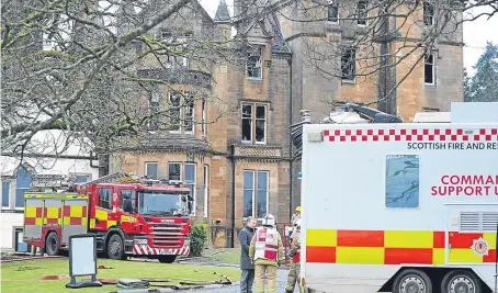  ?? Picture: PA. ?? Emergency services are continuing to probe the fire at Cameron House Hotel.