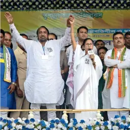  ?? PTI ?? GATEWAY TO DELHI : West Bengal could hold the key to BJP’s consolidat­ion of power but Mamata’s party still has a definitive edge over the saffron party. —