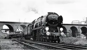  ??  ?? ●●Enthusiast­s excursion on the old Tiviot Dale line emerging from Wellington Road tunnel in the 1970s, showing the steep gradient