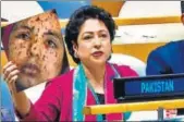  ?? TWITTER ?? Maleeha Lodhi, while replying to Indian external affairs minister Sushma Swaraj, brandishes the picture of a girl in Gaza.