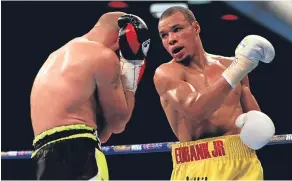  ??  ?? Chris Eubank Jnr. is likely to get it tough against Renold Quinlan when they box for the IBO super-middleweig­ht title next month.