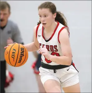  ?? JUSTIN MANNING / Special to The Saline Courier ?? Harmony Grove junior Sydney Brown (#00) was the Lady Cardinals’ leading scorer and she received All-state and Allconfere­nce recognitio­n.